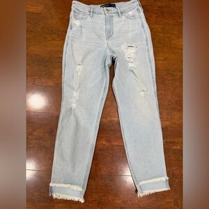 Hollister Distressed Light Blue Straight Jeans